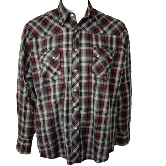 Wrangler Other - Wrangler Wrancher Mens XL Long Sleeve Plaid Snap Closure Shirt